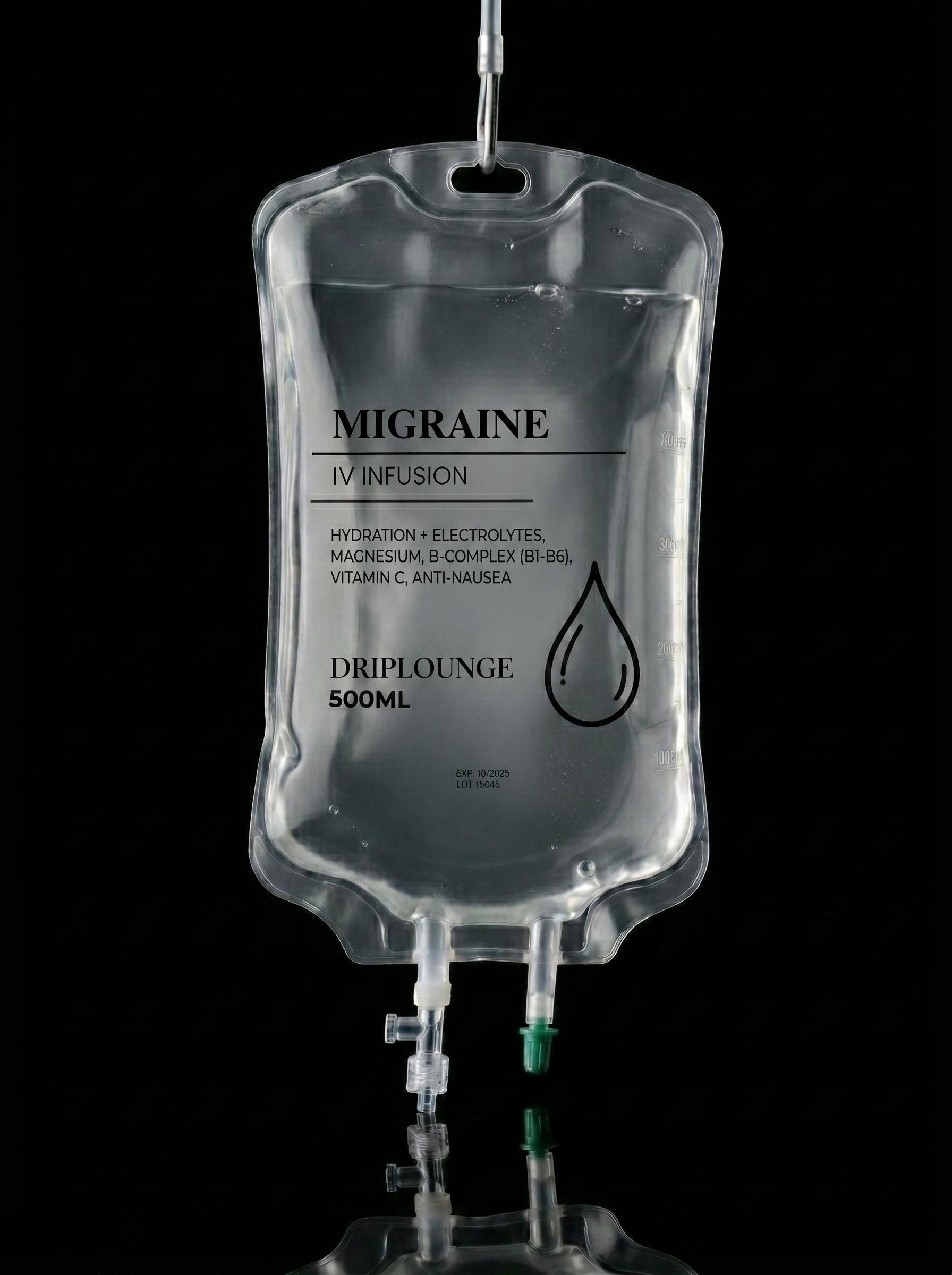 Migraine IV infusion bag